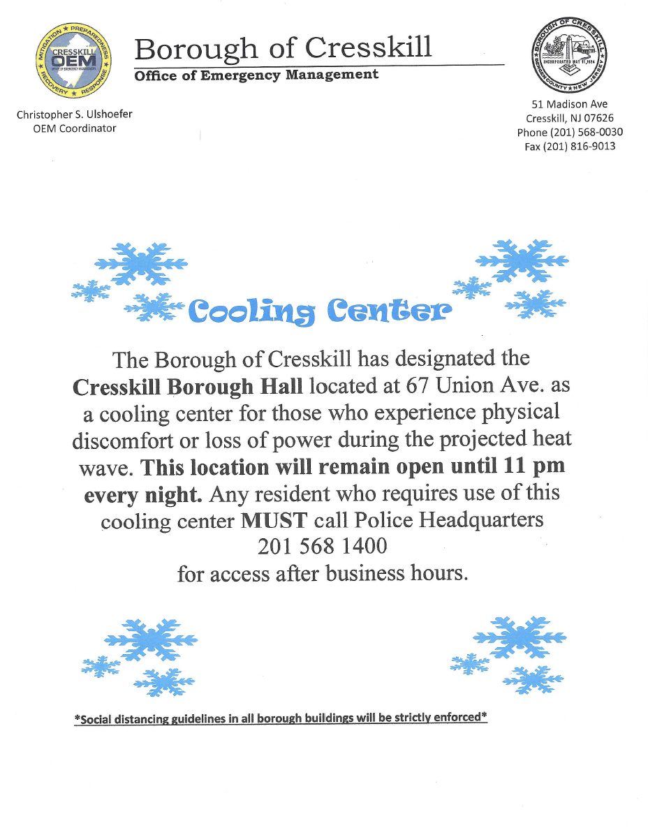 cooling center flyer